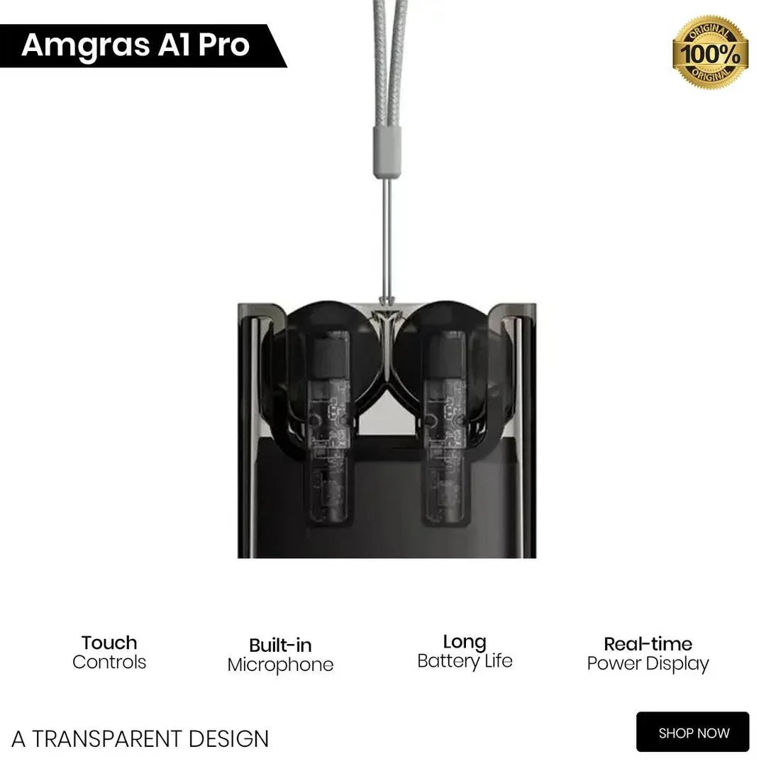 Amgras A1 Pro Wireless Earbuds – Noise Cancelling, HiFi Stereo, Bluetooth 5.3 (Multicolor) - JSJunoon.com