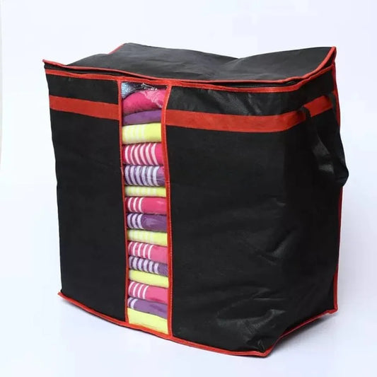 Pack of 2 Non-Woven Storage Bags – Black - JSJunoon.com