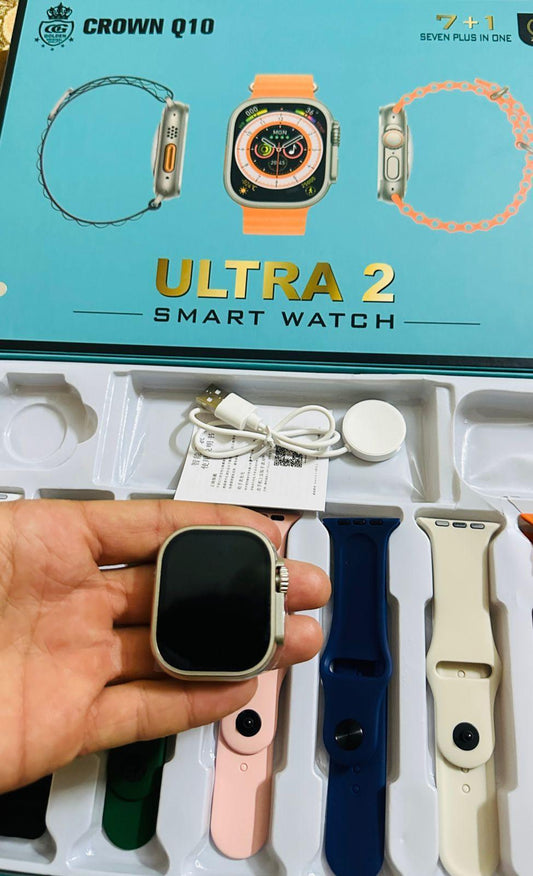 Q10 7-in-1 Smart Watch Ultra 2 | Multicolor with 7 Interchangeable Straps