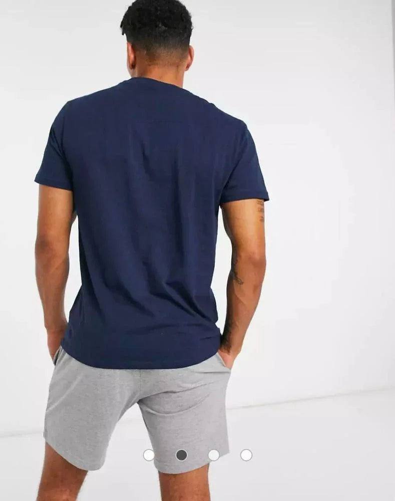 2 Pcs Men's Jersey Printed T-Shirt & Shorts Tracksuit – Blue, Summer Sportswear Set - JSJunoon.com