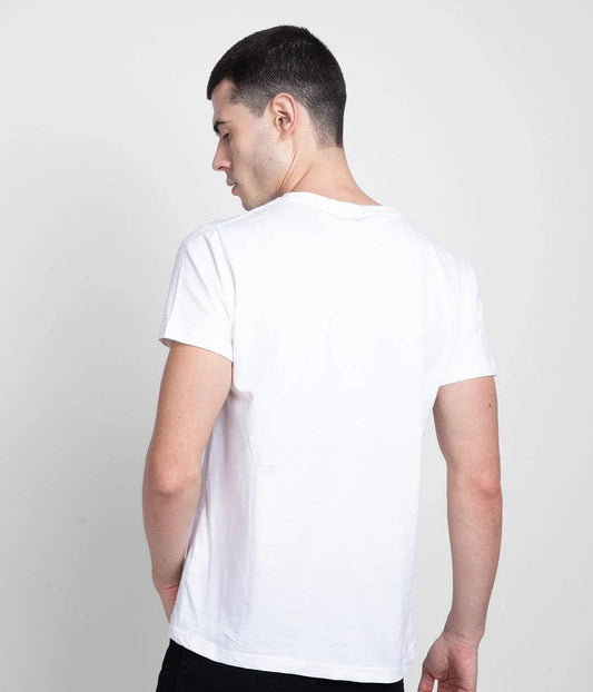 1 Pc Men's Stitched Round Neck T-Shirt – White, Premium Jersey Casual Wear - JSJunoon.com