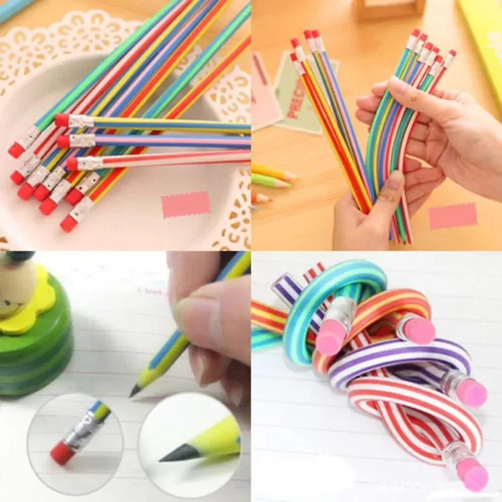 10 Pcs High-Quality Rubber Pencils – Flexible, Bendy, Colorful Pencils for Drawing, Writing & Gifts - JSJunoon.com