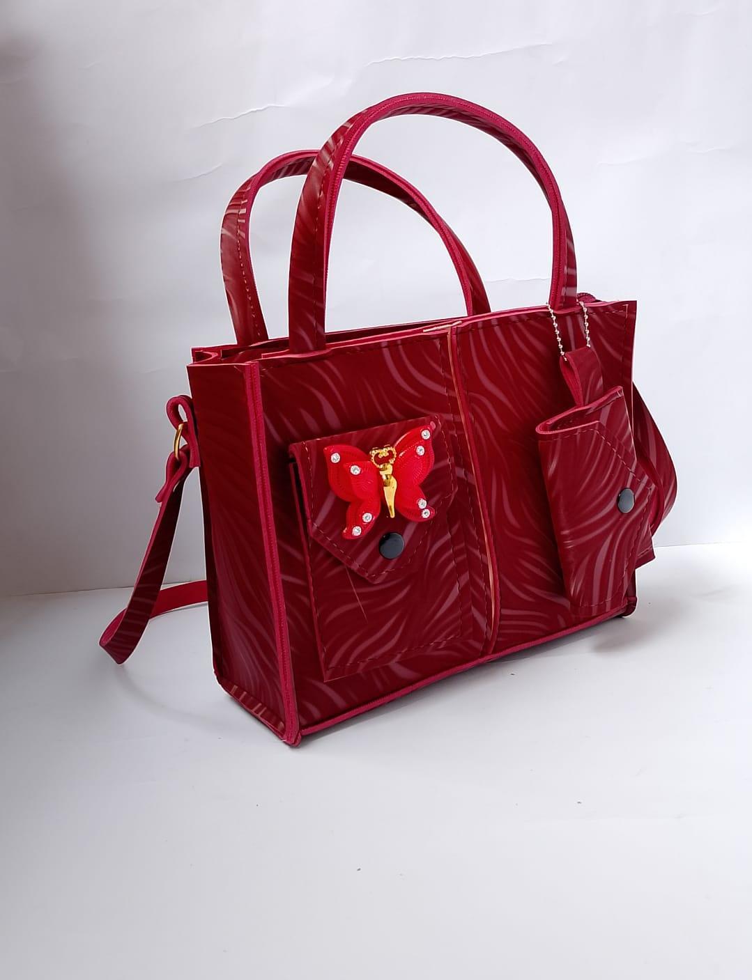 Women’s PU Leather Beaded Hand Bag Set with Wallet – 2 Pcs, Elegant Top Handle