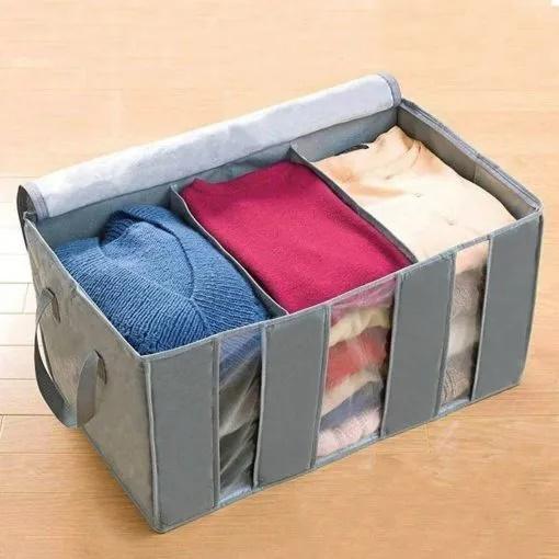 3-Compartment Cloth Storage Organizer – Non-Woven Dustproof Bag - JSJunoon.com