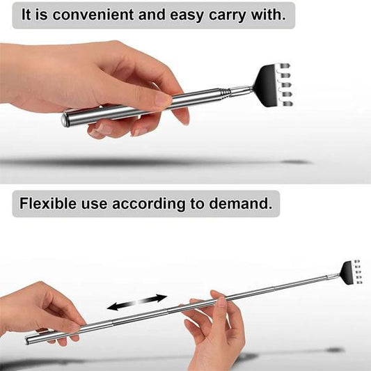 Premium Care Back Scratcher | Stainless Steel Telescopic Manual Massage Rod | Extendable Itching Relief Tool