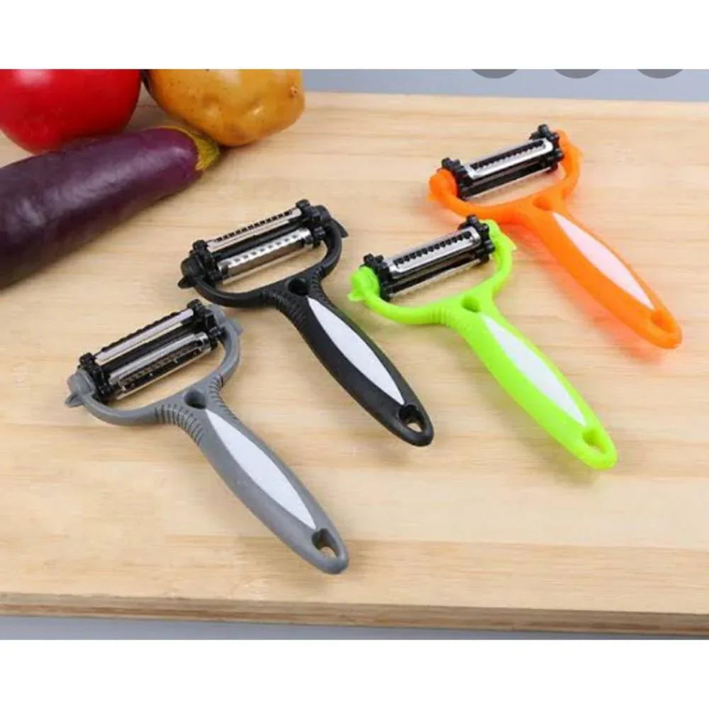 Portable 3-in-1 Stainless Steel Peeler – Multifunctional Vegetable Cutter - JSJunoon.com