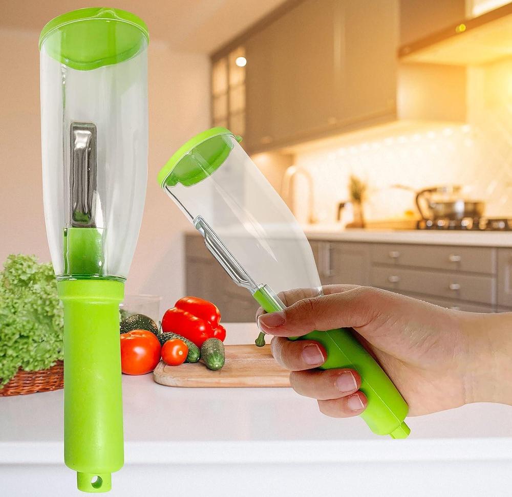 Bottle Peeler with Sharp Blade & Built-in Small Container – Stainless Steel
