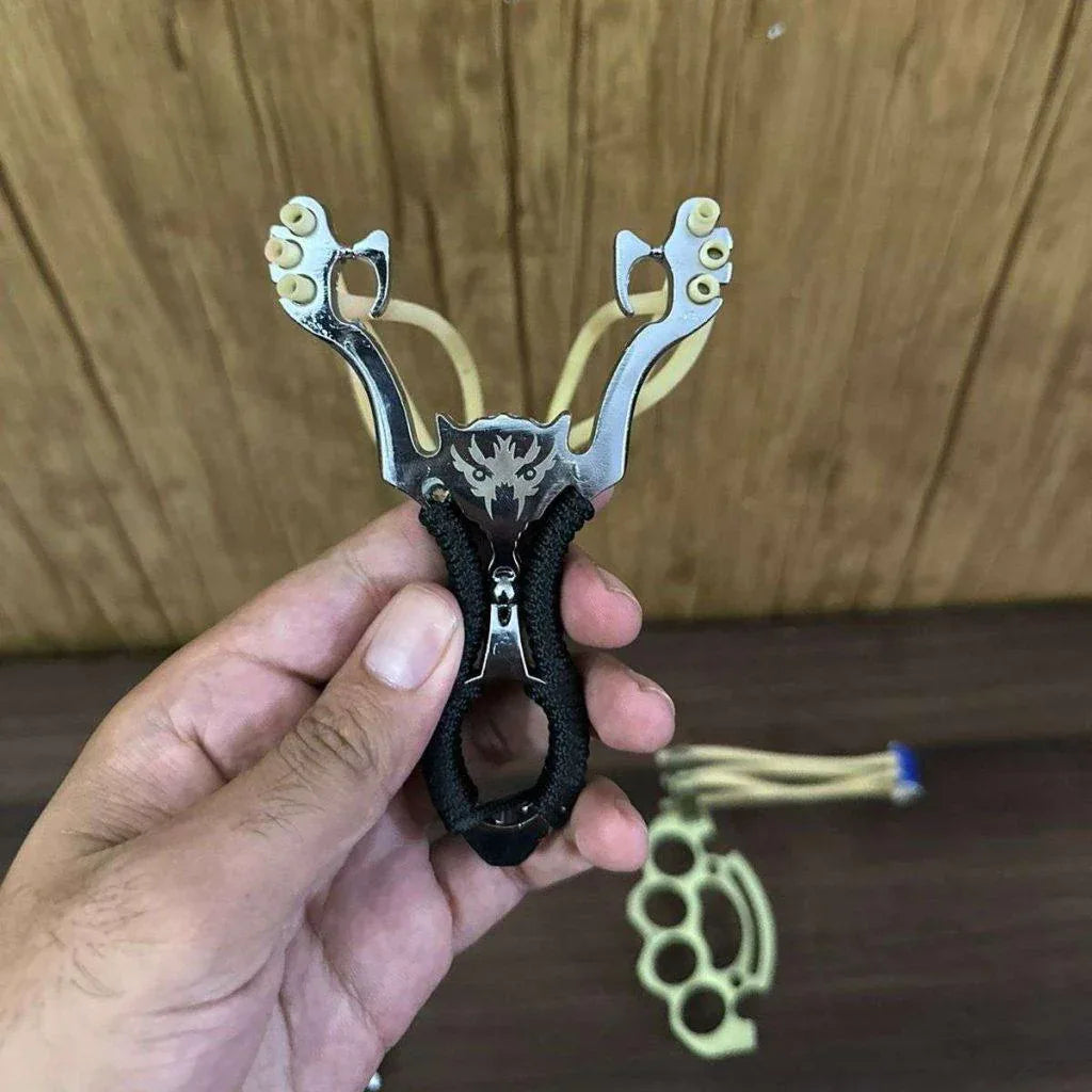 Kid’s Stainless Steel Slingshot Toy – Yellow Precision Target Shooter - JSJunoon.com