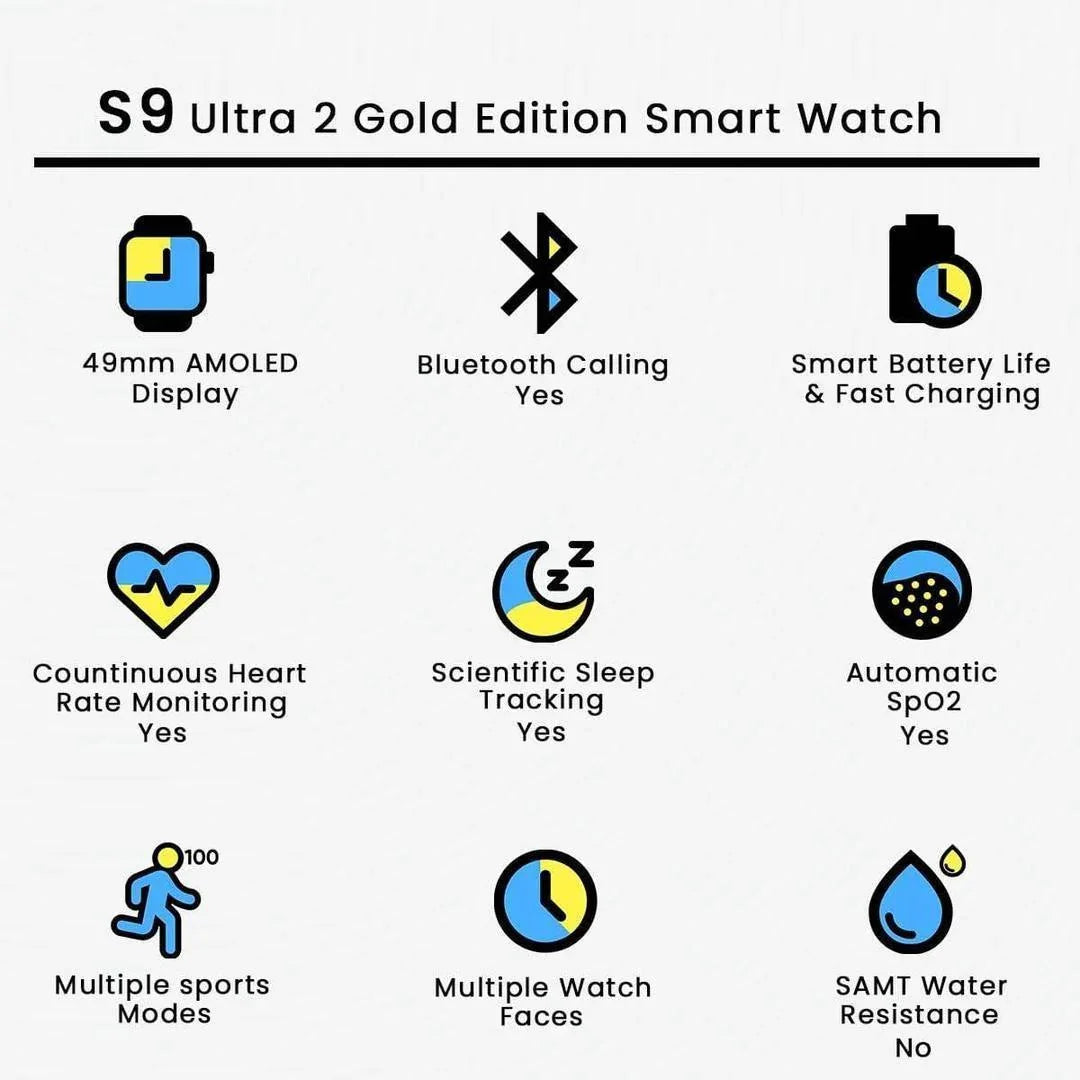 JS Junoon Smart Watch with Heart Rate Monitor – Fitness Tracker for Android & iPhone, Gold & Orange - JSJunoon.com