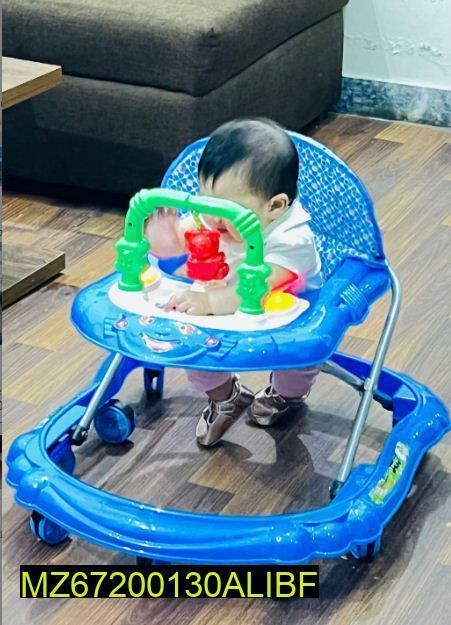 Baby Walker with U-Shape Toys Hanger – 8-Wheel Blue Kids Walker for Learning to Walk - JSJunoon.com