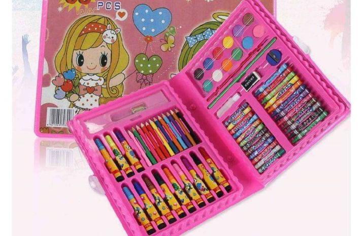 JS Junoon 86-Pcs Multipurpose Coloring Kit – Complete Art Supplies Set, Multicolor
