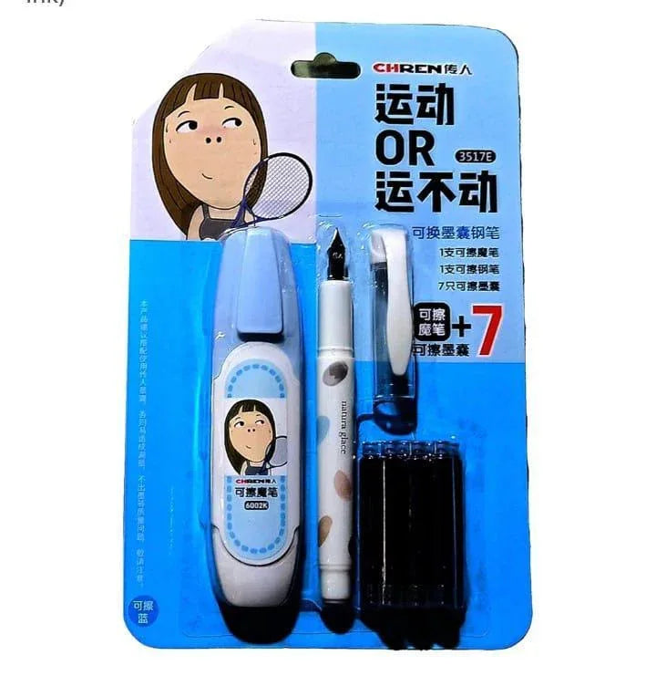 JS Junoon Lightweight Gel Pen with 7 Cartridges – Erasable Graphite Writing, 1 Pc - JSJunoon.com