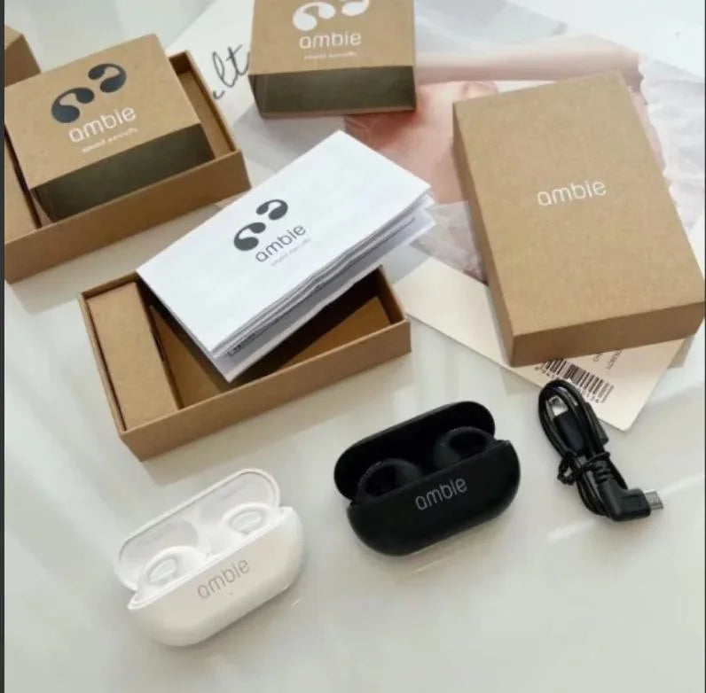 Wireless Earcuffs – Bluetooth 5.2, Sleek Design, Clear Voice, In-Built Mic (White & Black) - JSJunoon.com