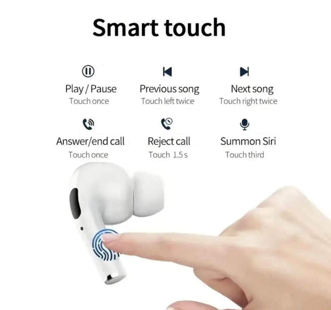 AirPods Pro Wireless Earbuds – Bluetooth 5.3, Smart Touch, Water & Dust Resistant (White/Black)