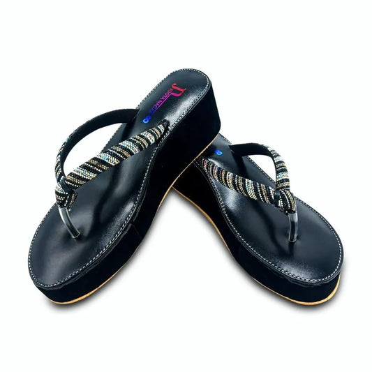 Black Plain Rubber Flats for Women | Stylish & Comfortable (Sizes 7-10) - JSJunoon.com