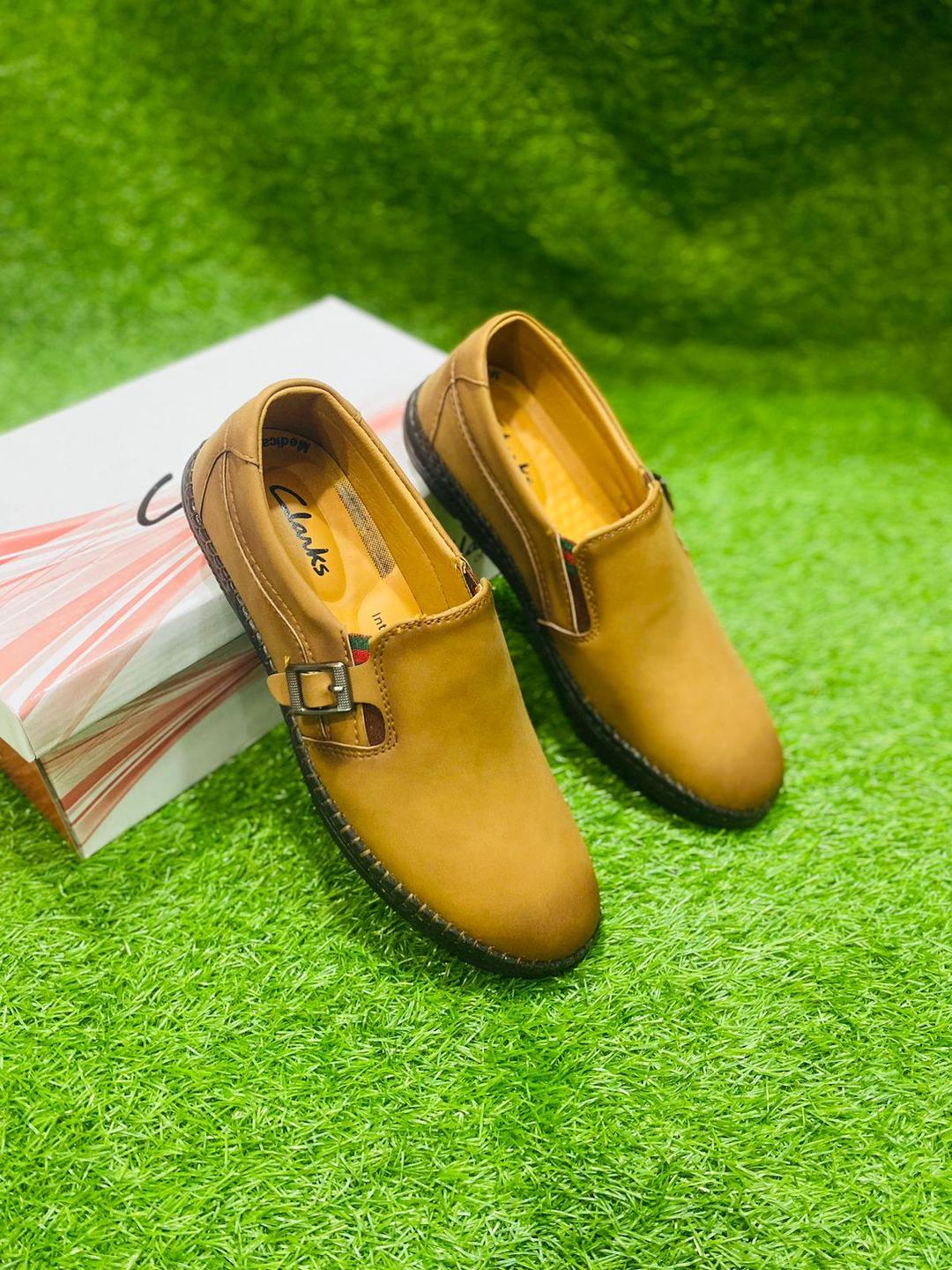 JS Junoon Men’s Rexine Casual Dress Shoes – Mustard - JSJunoon.com