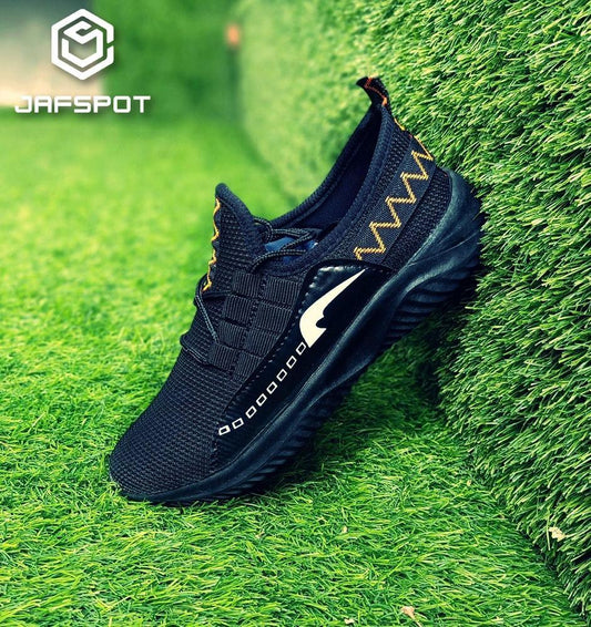 JS Junoon Men's Running & Walking Casual Shoes – Breathable Mesh Sneakers JF015 (Black) - JSJunoon.com