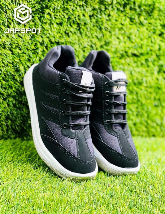 JS Junoon Men’s Outdoor Running Desert Sneakers – Black, PU Leather, Casual Shoes, Sizes 39–43 - JSJunoon.com