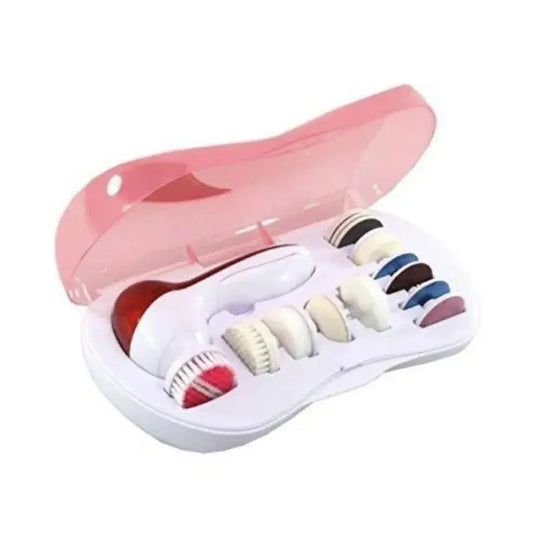 Multifunctional Facial Cleaner Massager – 11-in-1 Portable Beauty Device with Brushes, Buffers & Sponges - JSJunoon.com