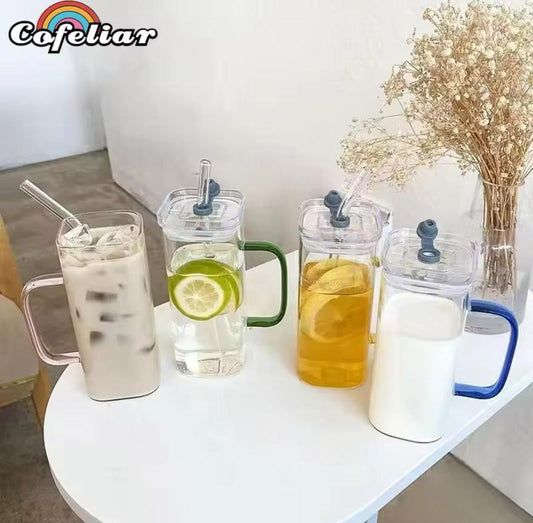 JS JUNOON Glass Travel Mug 400ml – Multicolor, Insulated for Hot & Cold Drinks