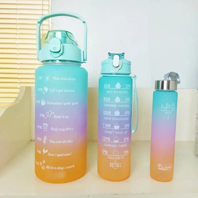 JS JUNOON Gym Water Bottles Pack of 3 – Multicolor, 300ml/800ml/2000ml - JSJunoon.com