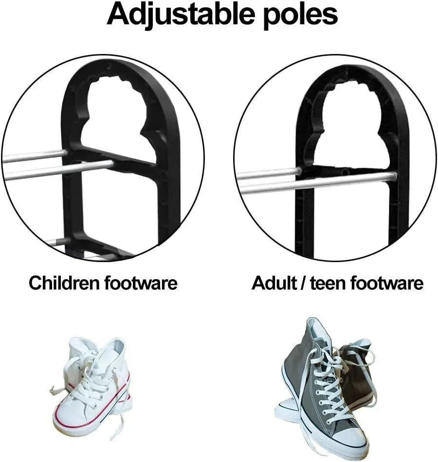 4-Tier Shoe Rack – Black ABS Plastic Organizer - JSJunoon.com