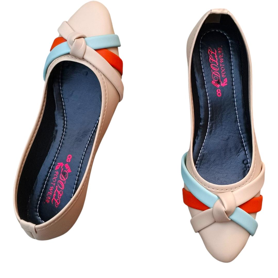 JS Junoon Women’s Synthetic Leather Semi-Formal Pumps – Off White – Sizes 6–10