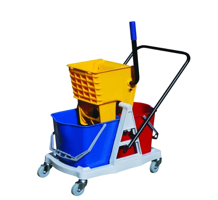 Nuctom 35L Double Mop Bucket Steel-Plastic Trolley with Side Press Wringer - JSJunoon.com