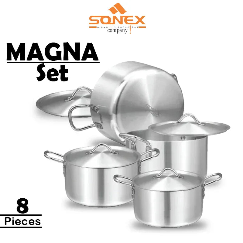 JS Junoon Sonex Megna Metal Finish Cookware Set – 8 Pcs Durable Cooking Pots - JSJunoon.com