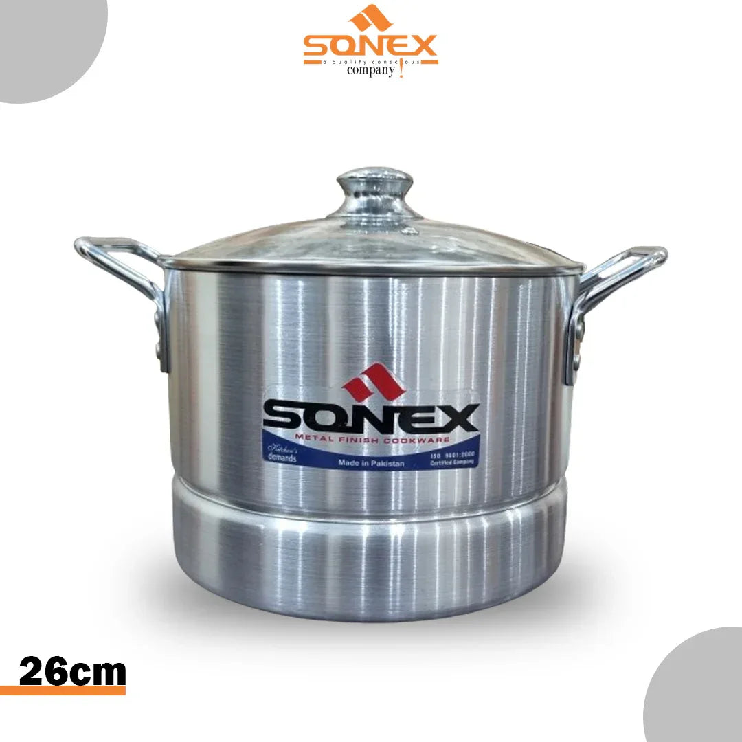 JS Junoon Sonex Metal Finish Royal Steamer with Jali – Durable Aluminum Steaming Pot - JSJunoon.com