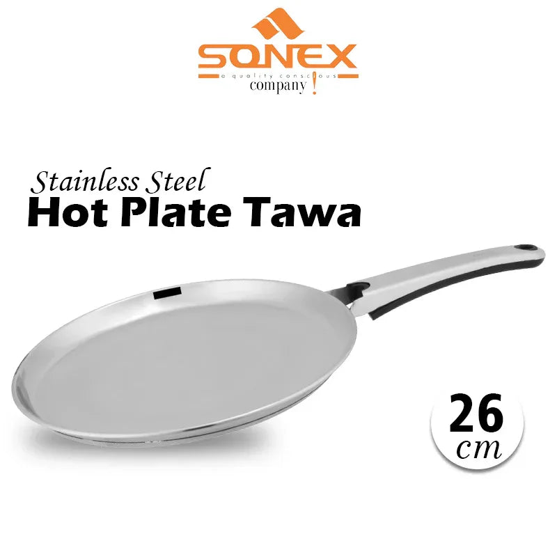 JS Junoon Sonex Stainless Steel Hot Plate Tawa – 26cm Durable Cookware - JSJunoon.com