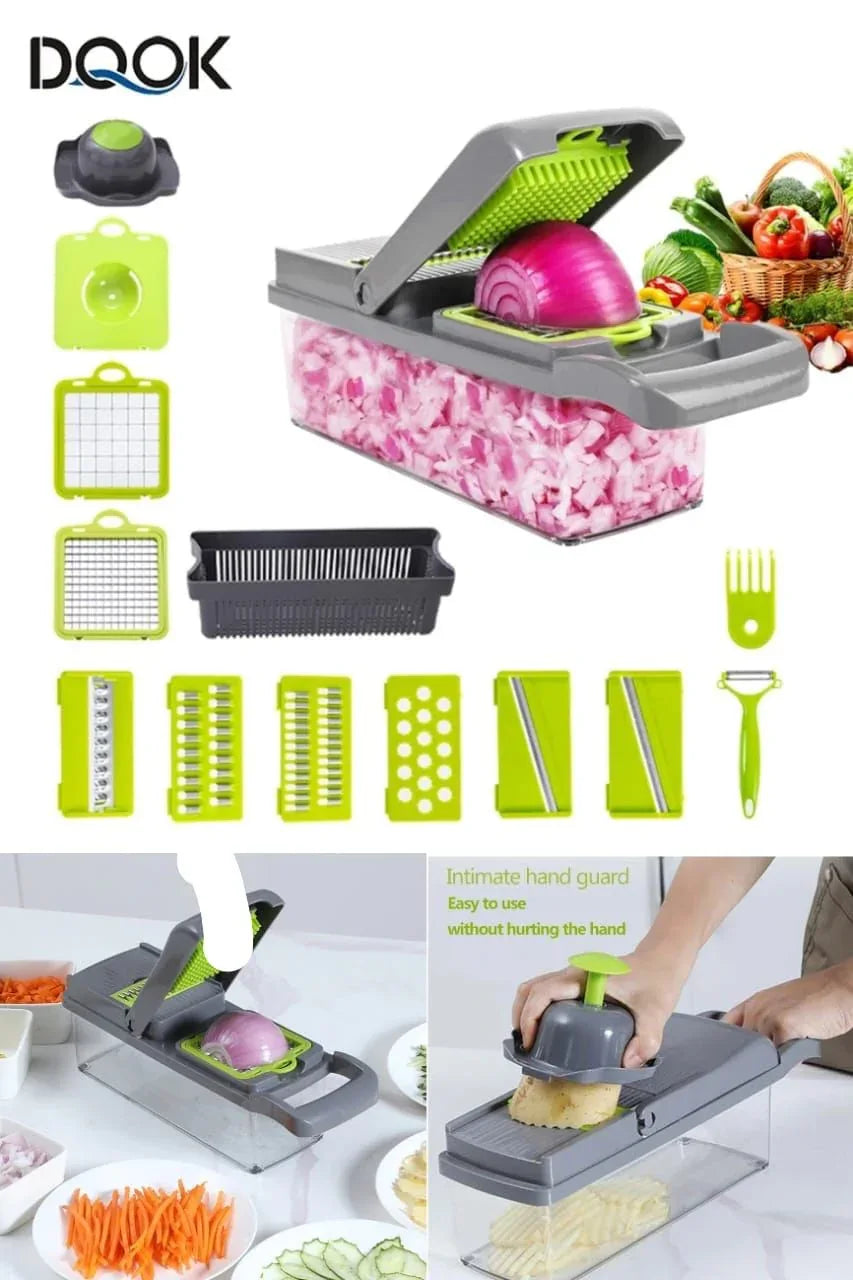 16 in 1 Multifunctional Vegetable Chopper and Slicer – Food Processor with Multiple Blades & Easy Storage - JSJunoon.com