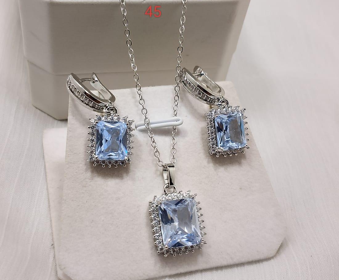 Zarcon 2 Pieces Silver Chain Locket with Earrings Set – Best Quality Jewellery for Women - JSJunoon.com