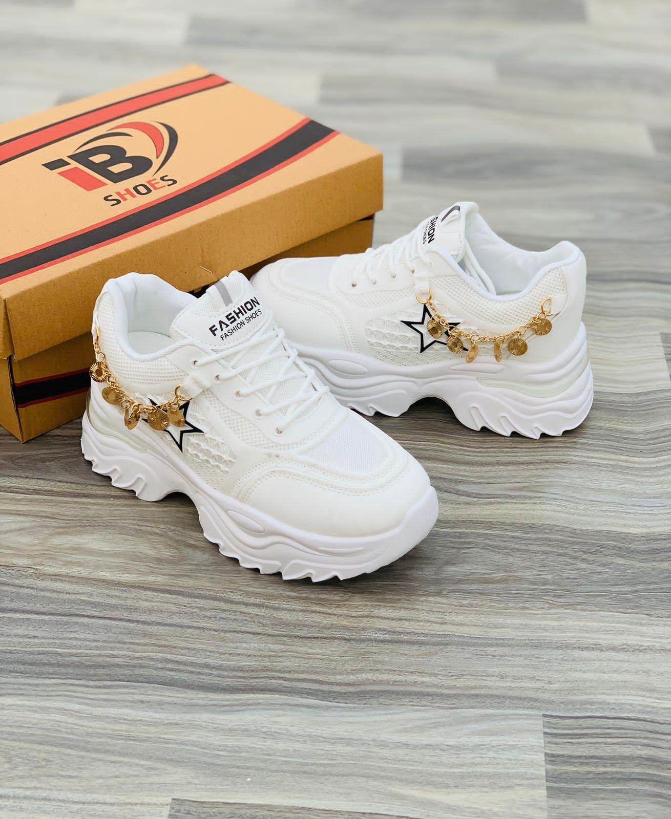 JS Junoon Women’s High Soul Premium Shoes – Pink & White – Sizes 6–11 - JSJunoon.com