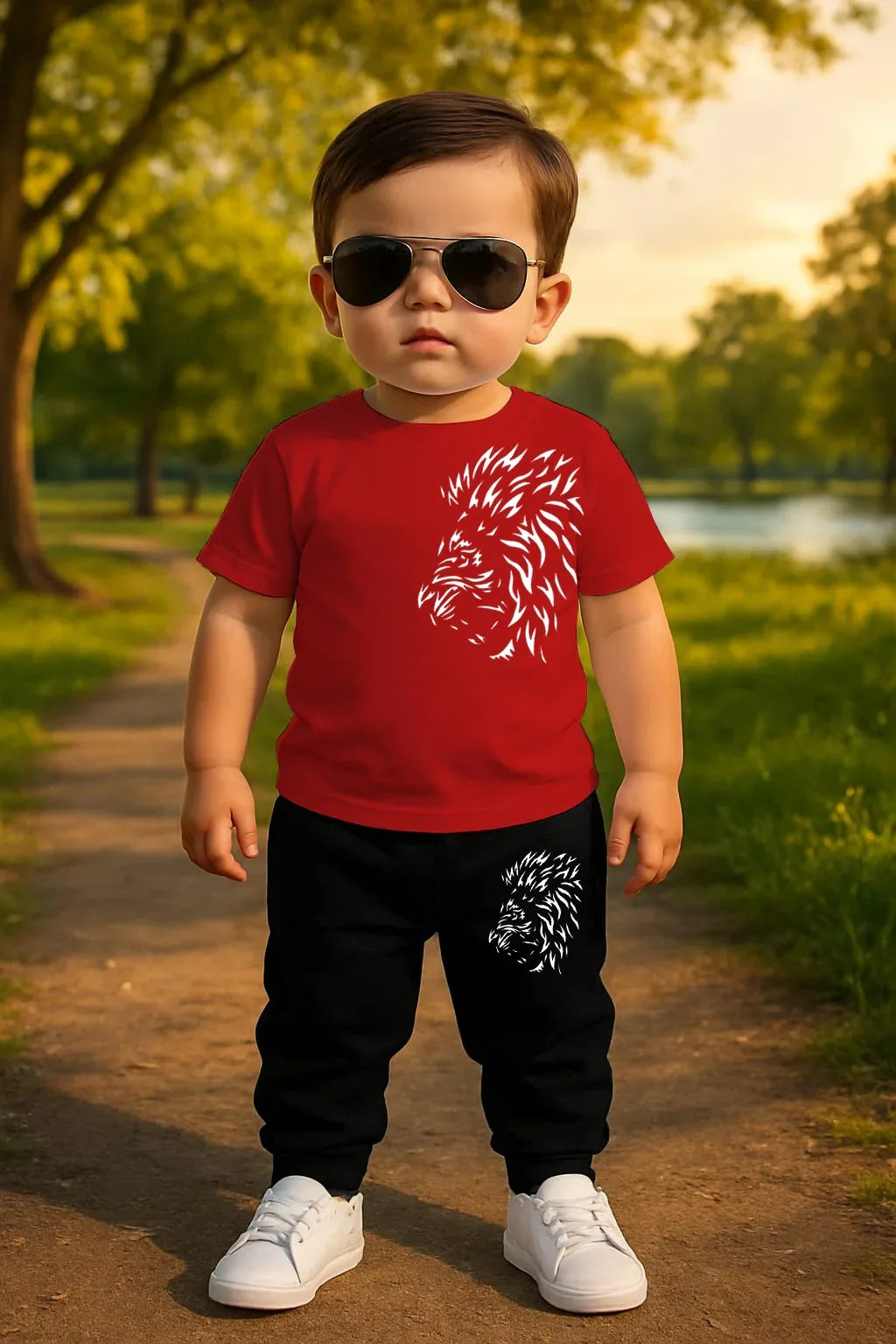 Kids Tracksuit Pack of 2 (T-Shirt & Trouser) – High Quality Fabric with 3D Digital Print | Ages 1–8 Years - JSJunoon.com