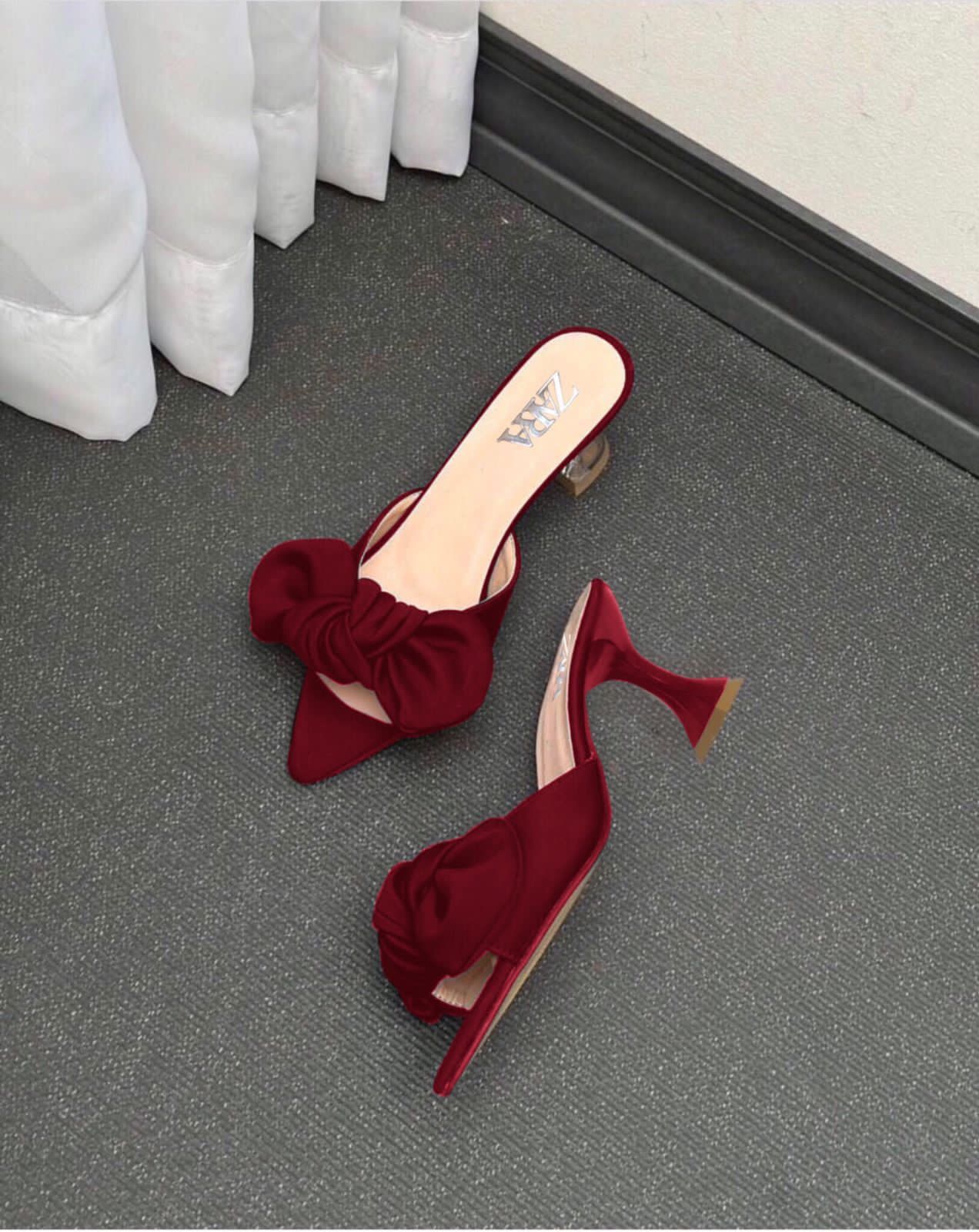 JS Junoon Women’s Elegant Bow Heels – Stylish Zara-Inspired Heels – Sizes 7–11