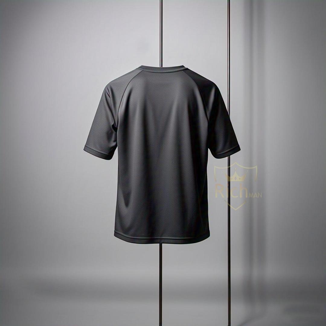 Men's Micro Interlock Track Suit – 2 Pcs Grey Set with Round Neck T-Shirt & Trouser