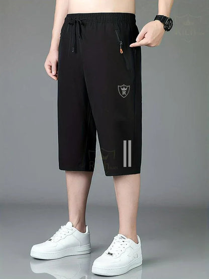 Men's Polyester Plain Shorts – Comfortable Black Casual Wear - JSJunoon.com