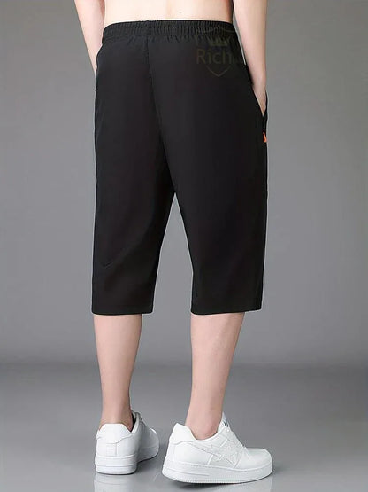 Men's Polyester Plain Shorts – Comfortable Black Casual Wear - JSJunoon.com