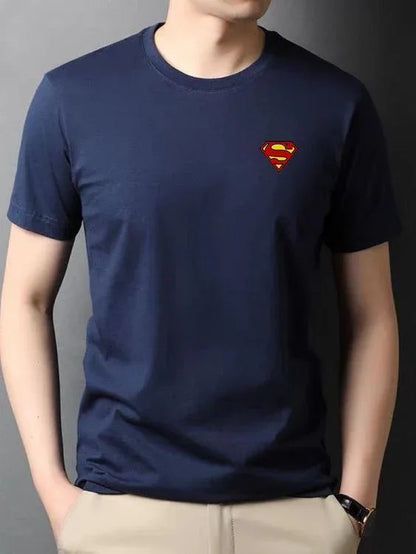 Men's Cotton Jersey Printed Crew Neck T-Shirt – Pack of 3 (White, Blue, Black) - JSJunoon.com