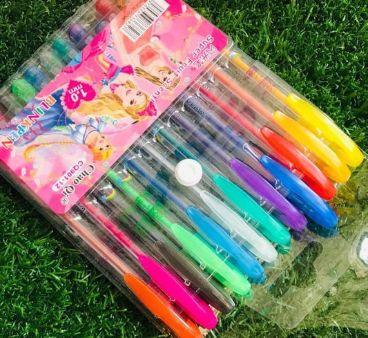JS Junoon Fruit Scent Gel Glitter Pen Set – 12 Pcs, 1.0mm Smooth Writing, Multicolor