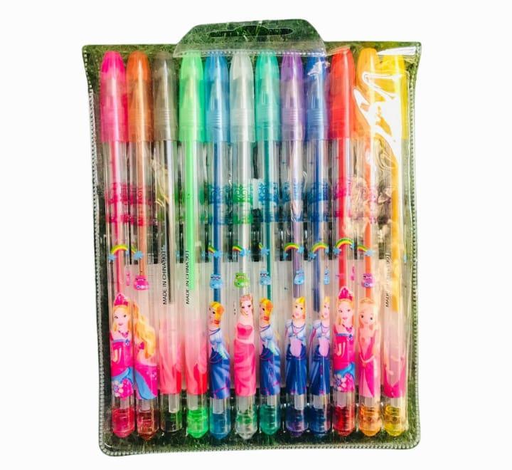 JS Junoon Fruit Scent Gel Glitter Pen Set – 12 Pcs, 1.0mm Smooth Writing, Multicolor
