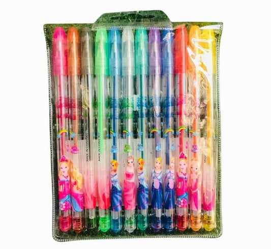 JS Junoon Fruit Scent Gel Glitter Pen Set – 12 Pcs, 1.0mm Smooth Writing, Multicolor
