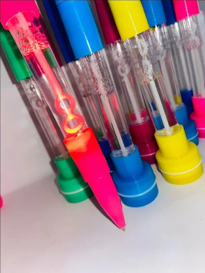 JS Junoon Multicolor Gel Pen Set – 3 Pcs with Stamp, Bubbles & Light Features - JSJunoon.com
