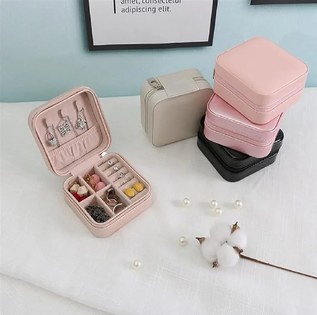 Stylish Modern Pink Jewelry Box Organizer – PU Leather, 1 Pc - JSJunoon.com
