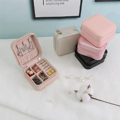 Stylish Modern Pink Jewelry Box Organizer – PU Leather, 1 Pc - JSJunoon.com