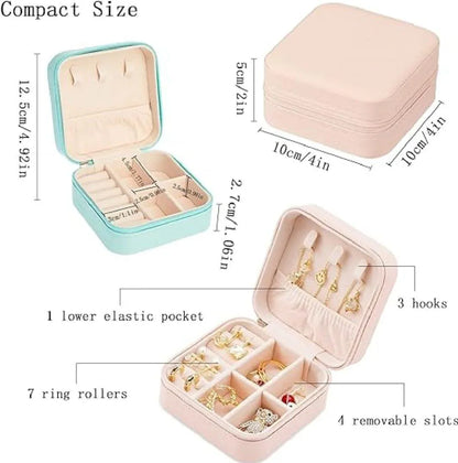 Stylish Modern Pink Jewelry Box Organizer – PU Leather, 1 Pc - JSJunoon.com