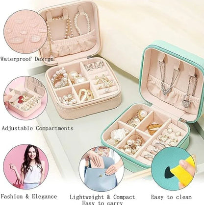 Stylish Modern Pink Jewelry Box Organizer – PU Leather, 1 Pc - JSJunoon.com