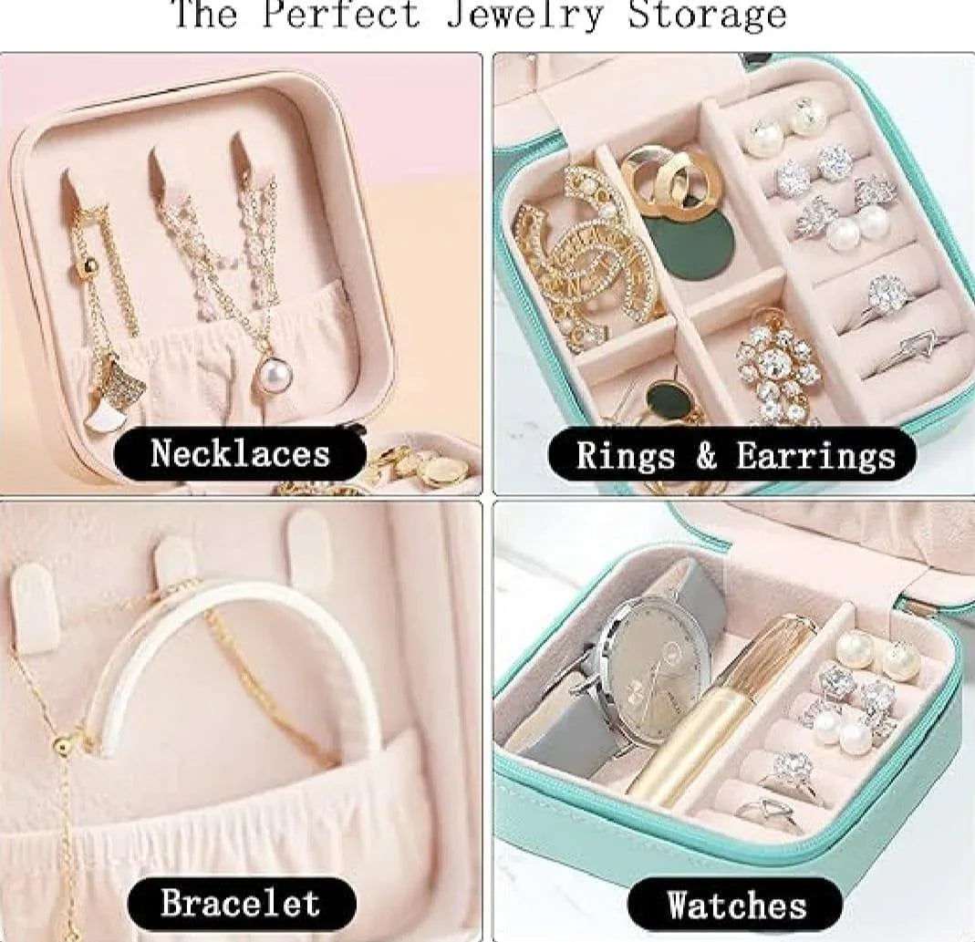 Stylish Modern Pink Jewelry Box Organizer – PU Leather, 1 Pc - JSJunoon.com