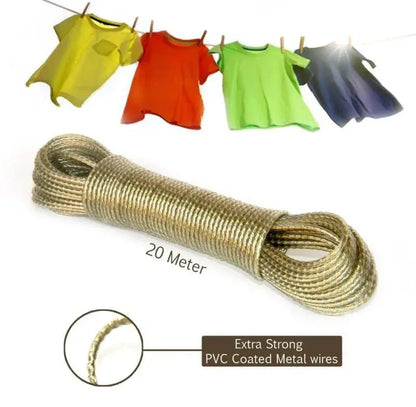 2 Pcs 20M Washing Line – Heavy-Duty Laundry Rope with Tensioners for Clothes Drying - JSJunoon.com